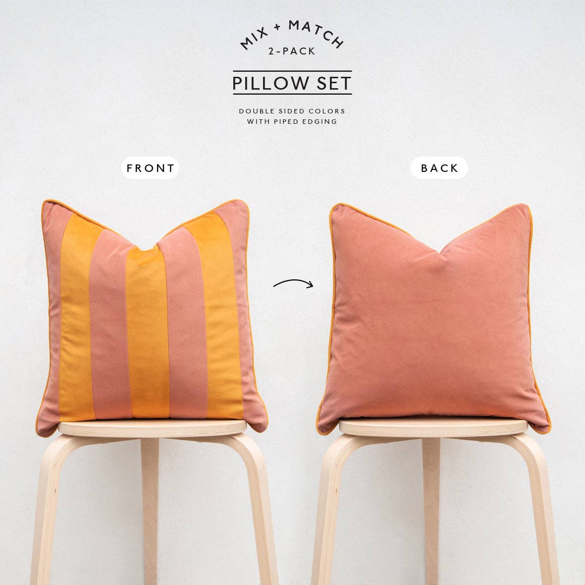 Tamarindo Pillow Covers (2-Pack) - Pink/Honey
