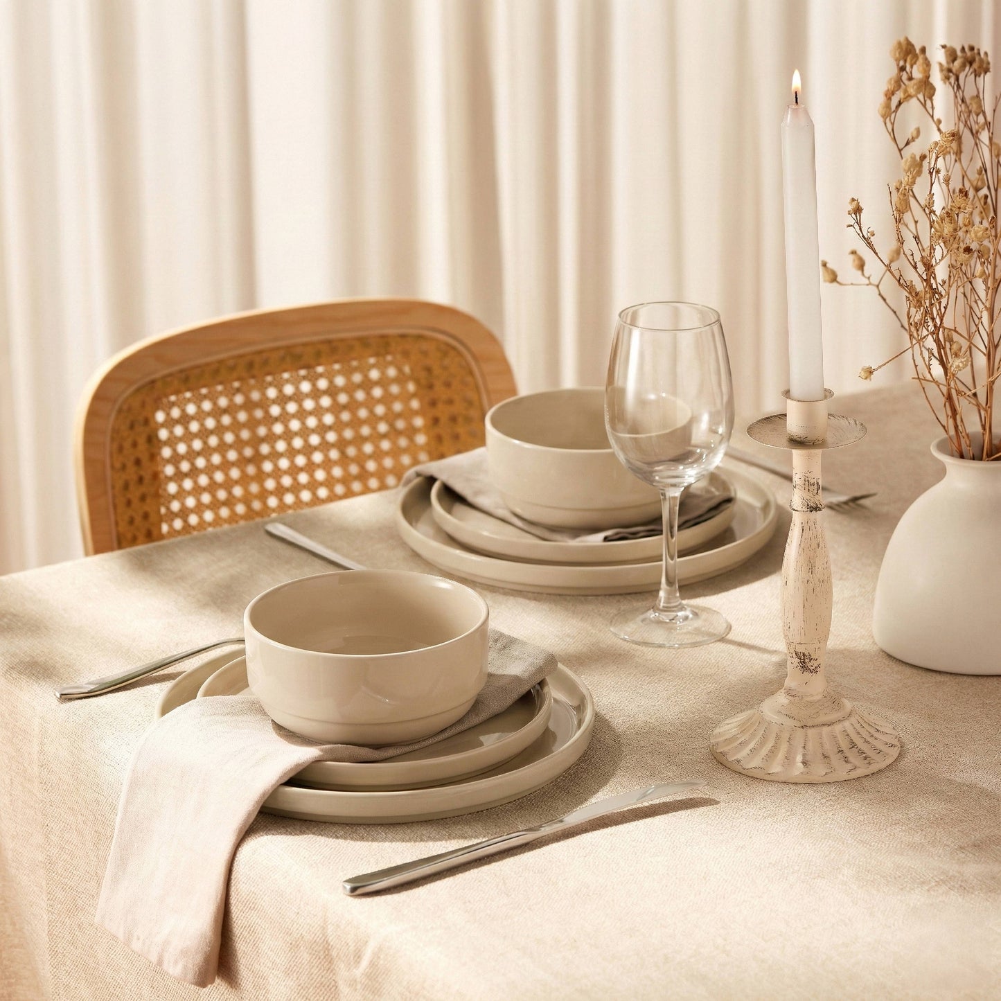 Kook Dinnerware Set, 12 Piece, Ceramic, Cambridge Classics