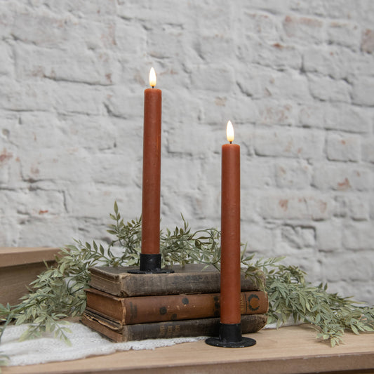 9.5" Flameless Bronze Taper Candle- Set of 2