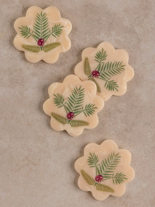 Trellis Marbled Coasters - Set of 4
