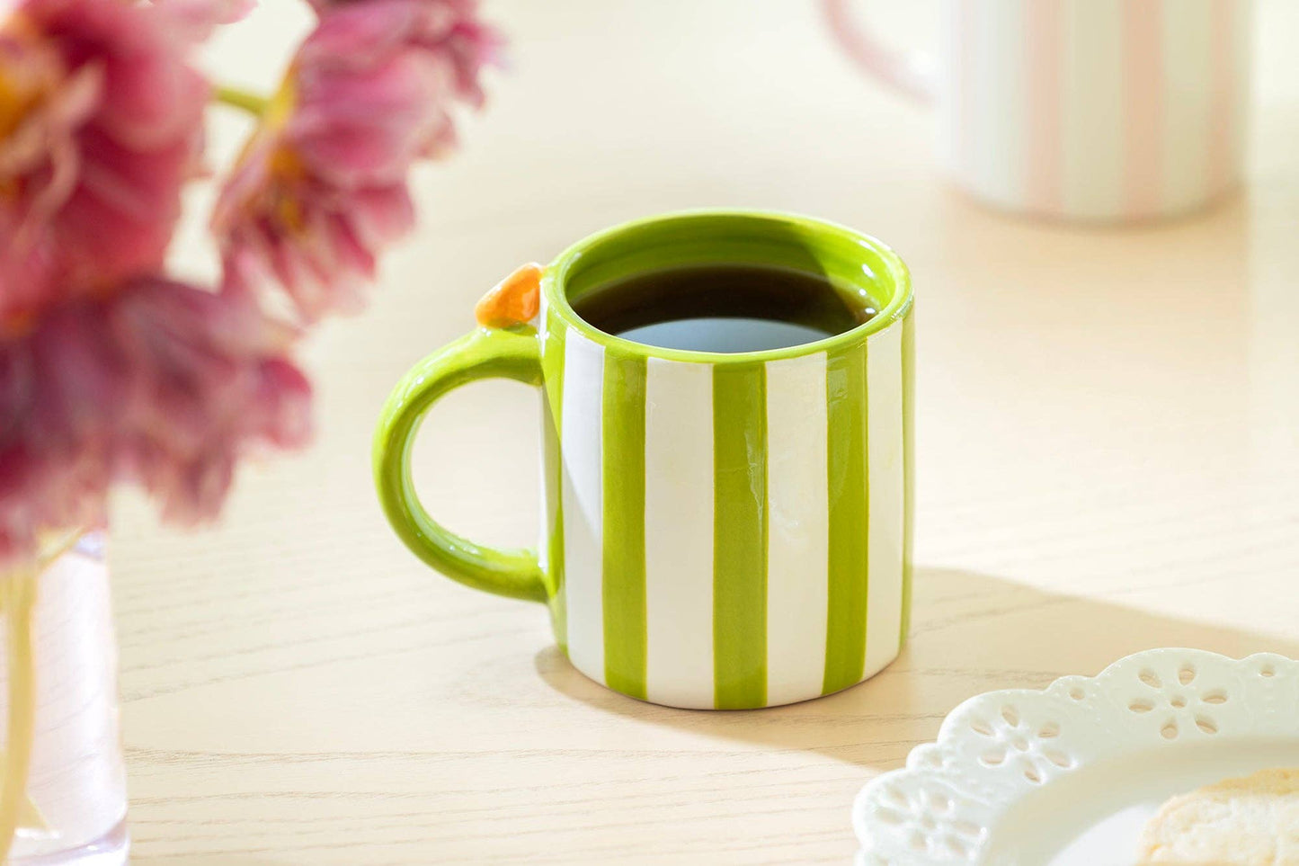 Orange Green 14oz Stripe Mug