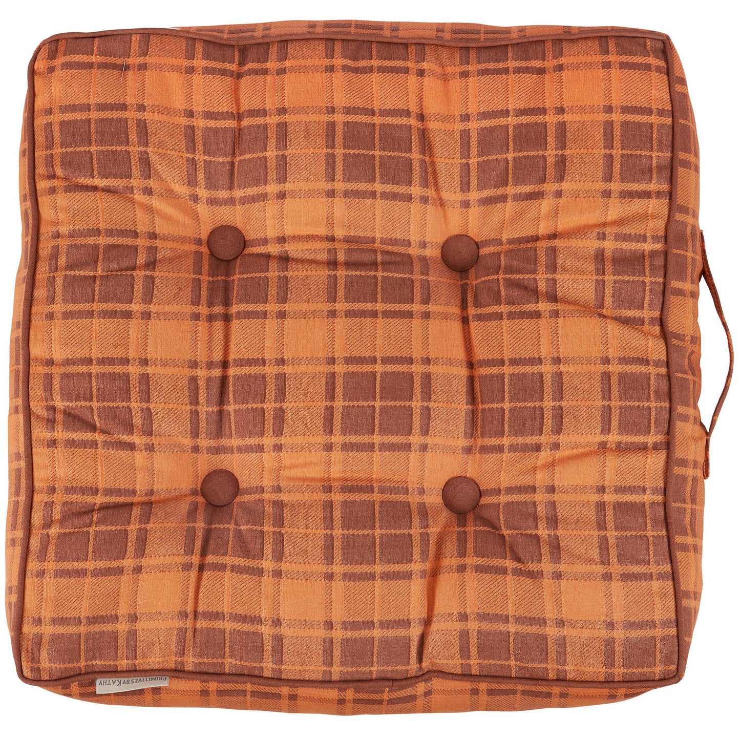 Orange Tartan Floor Pillow