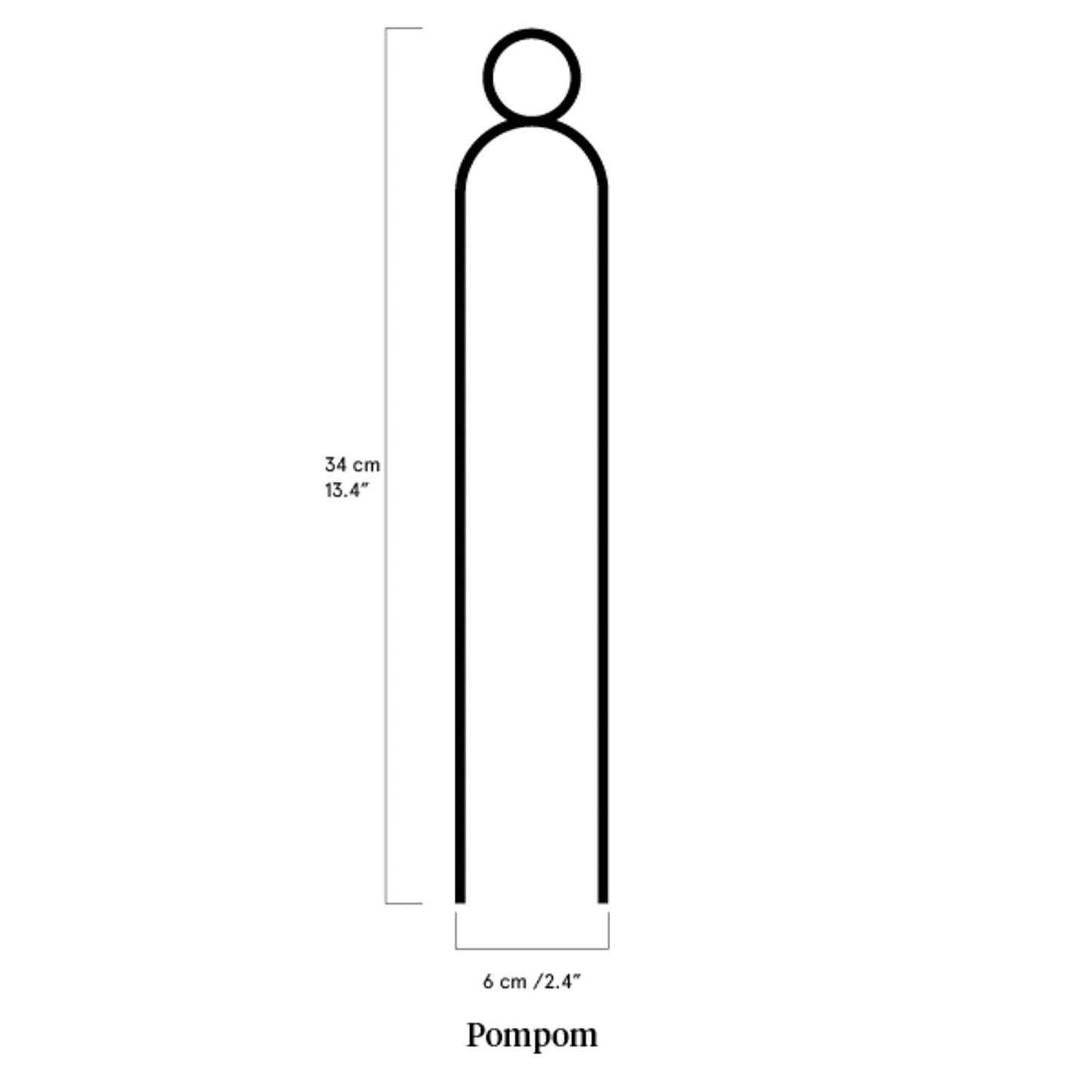 Mini Plant Stake from rust-proof metal - Pompom - Black