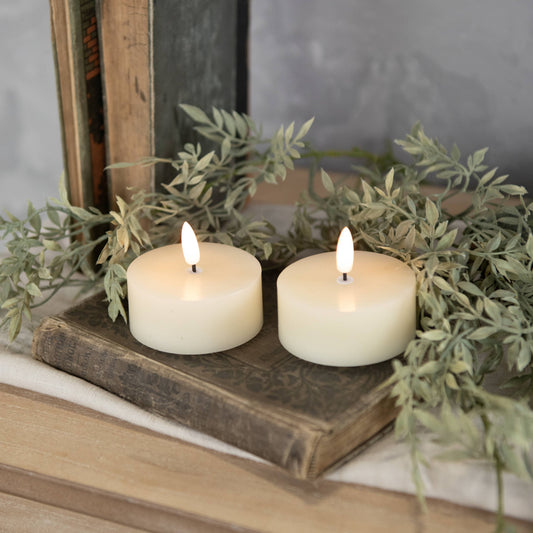 Oversized Flameless Tea Lights- Set of 2