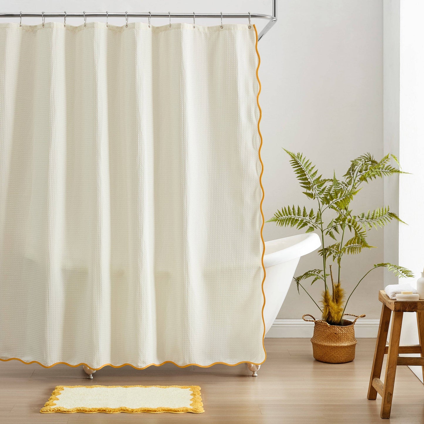 Anemona Shower Curtain (Mustard/Cream)