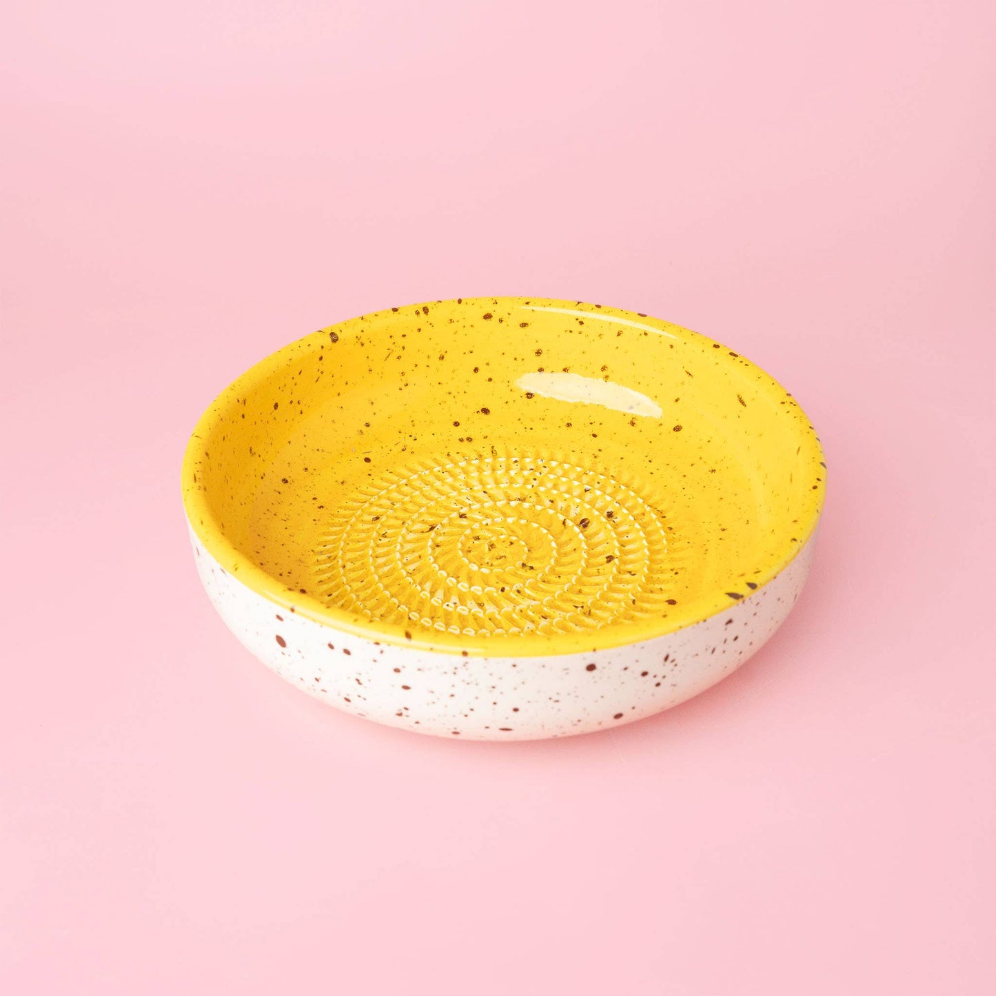 Ceramic Garlic Grater Set – With Silicone Lid & Wooden Spoon