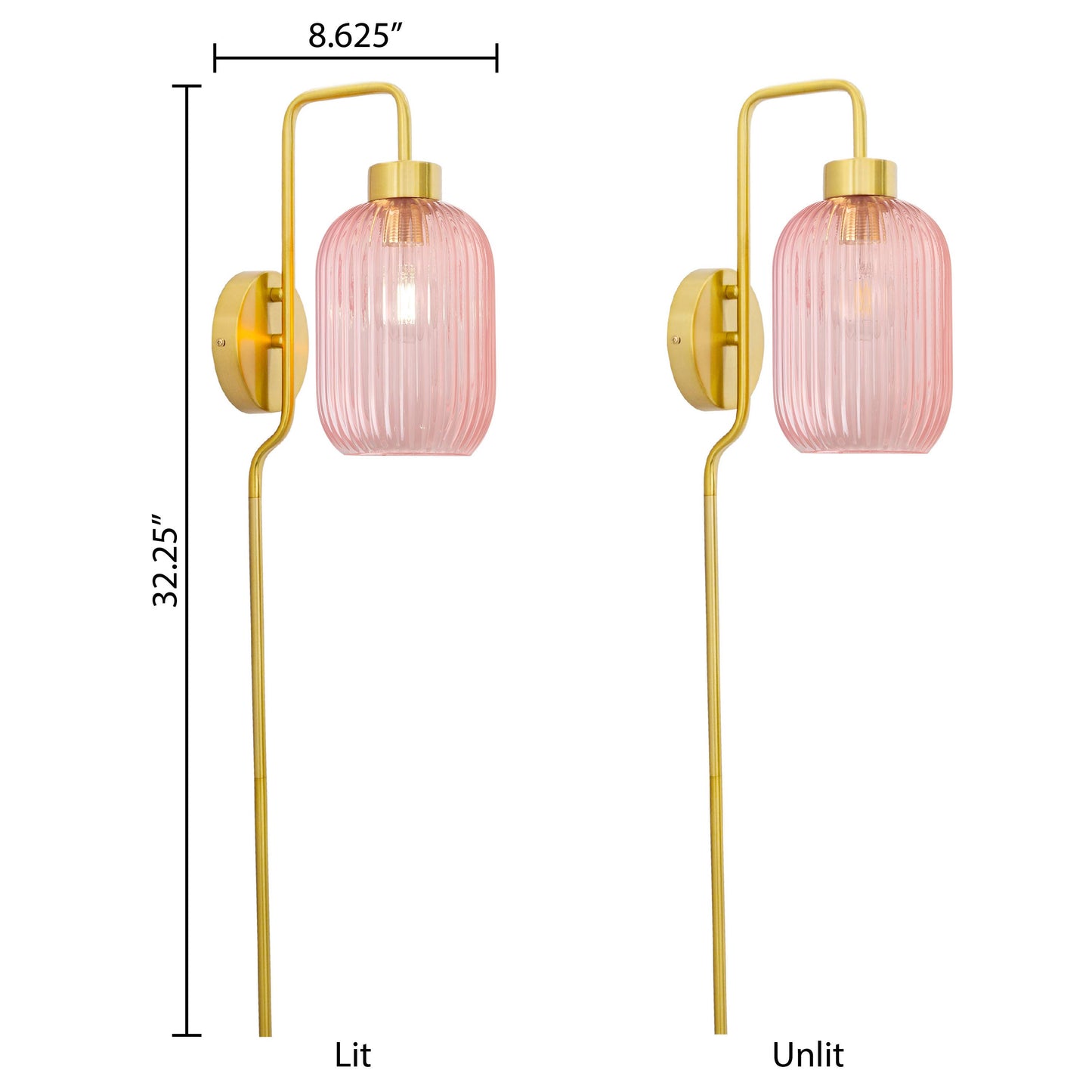 32"H Davia Retro Wall Sconce Pink, White, Smoke, or Green