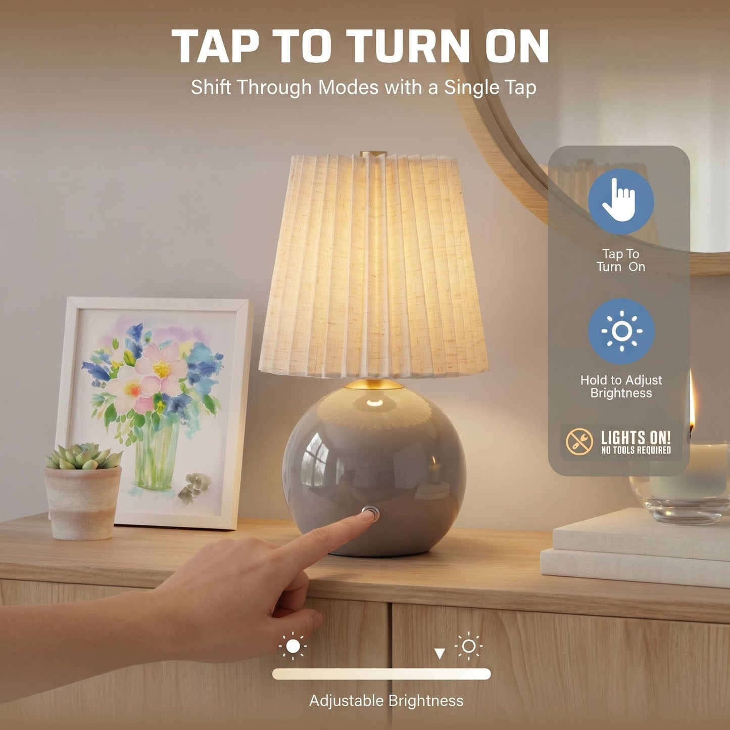Rechargeable Ceramic Nova Table Lamp