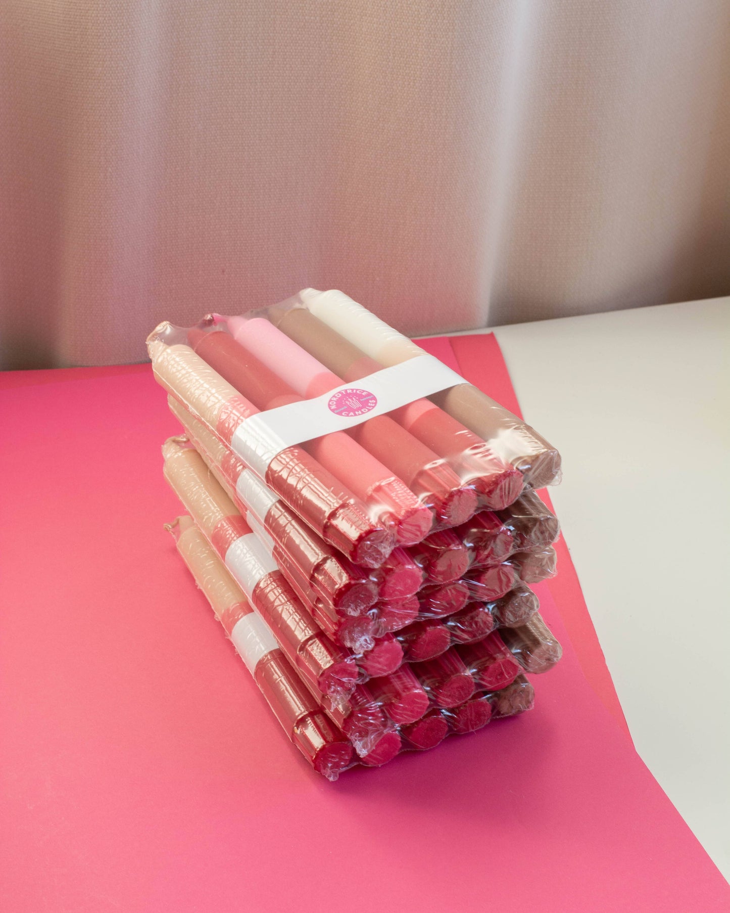 Taper candles- 5 pack/ Spring Nude Decor Strawberry Mix