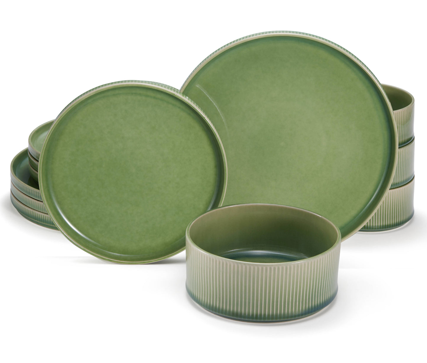 Kook Ceramic Dinnerware Set, 12 Piece, Service for 4