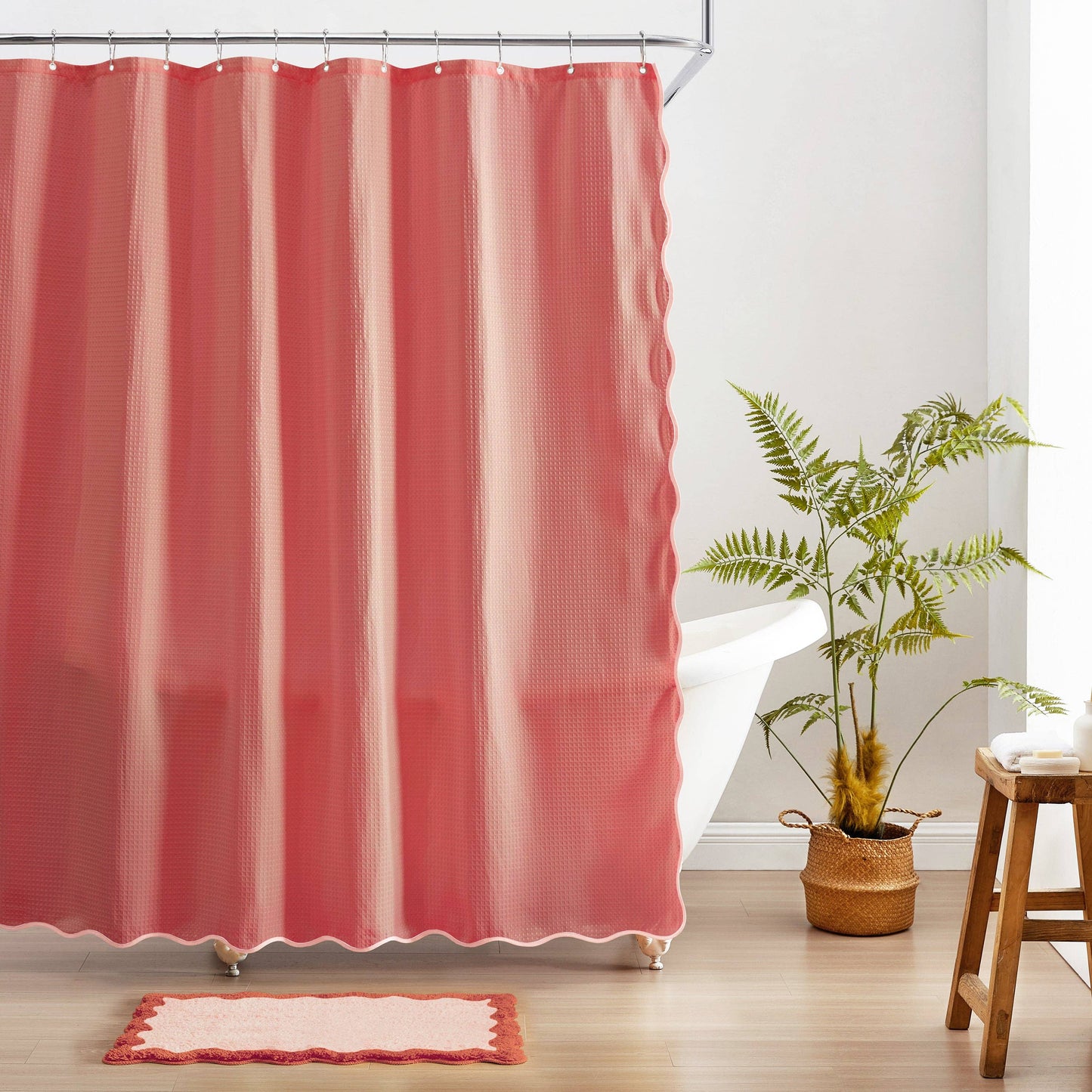 Anemona Shower Curtain (Light Coral/Coral)