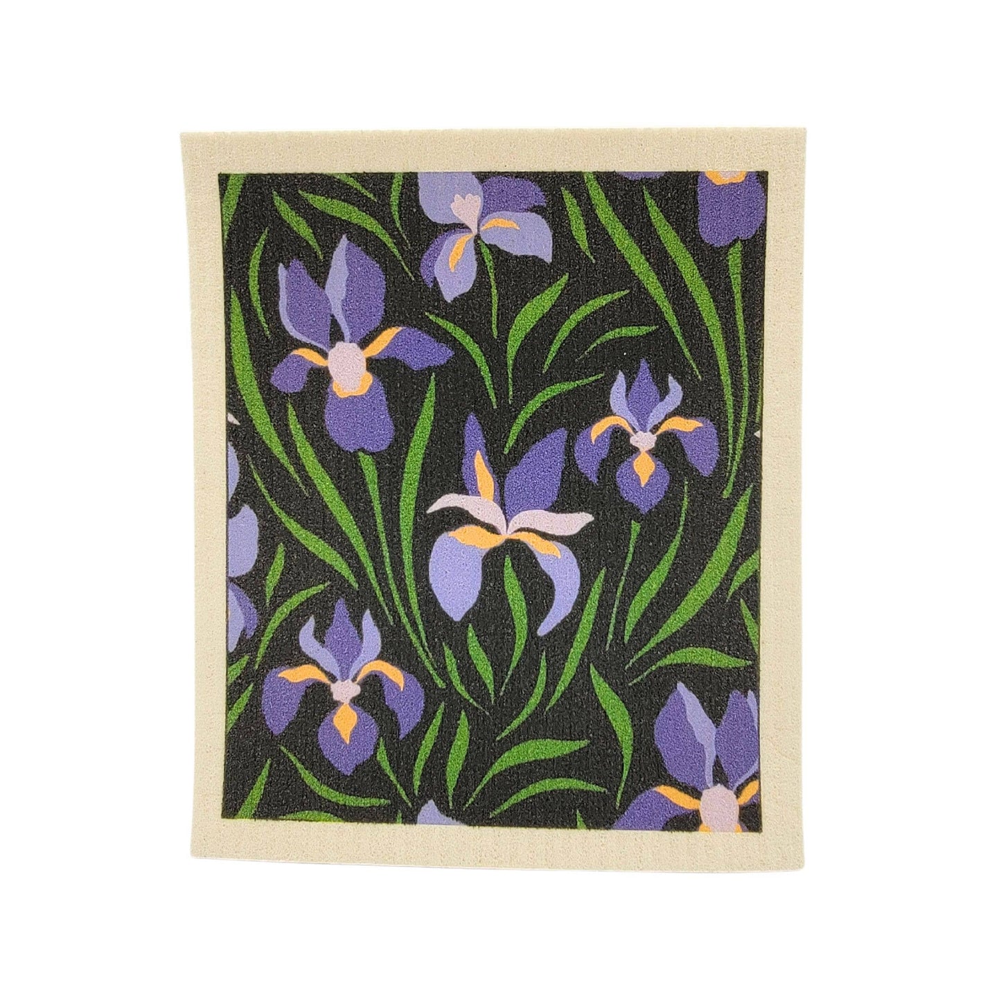 Purple Lily Pattern Swedish Dishcloth - Kitchen Dish Cloth