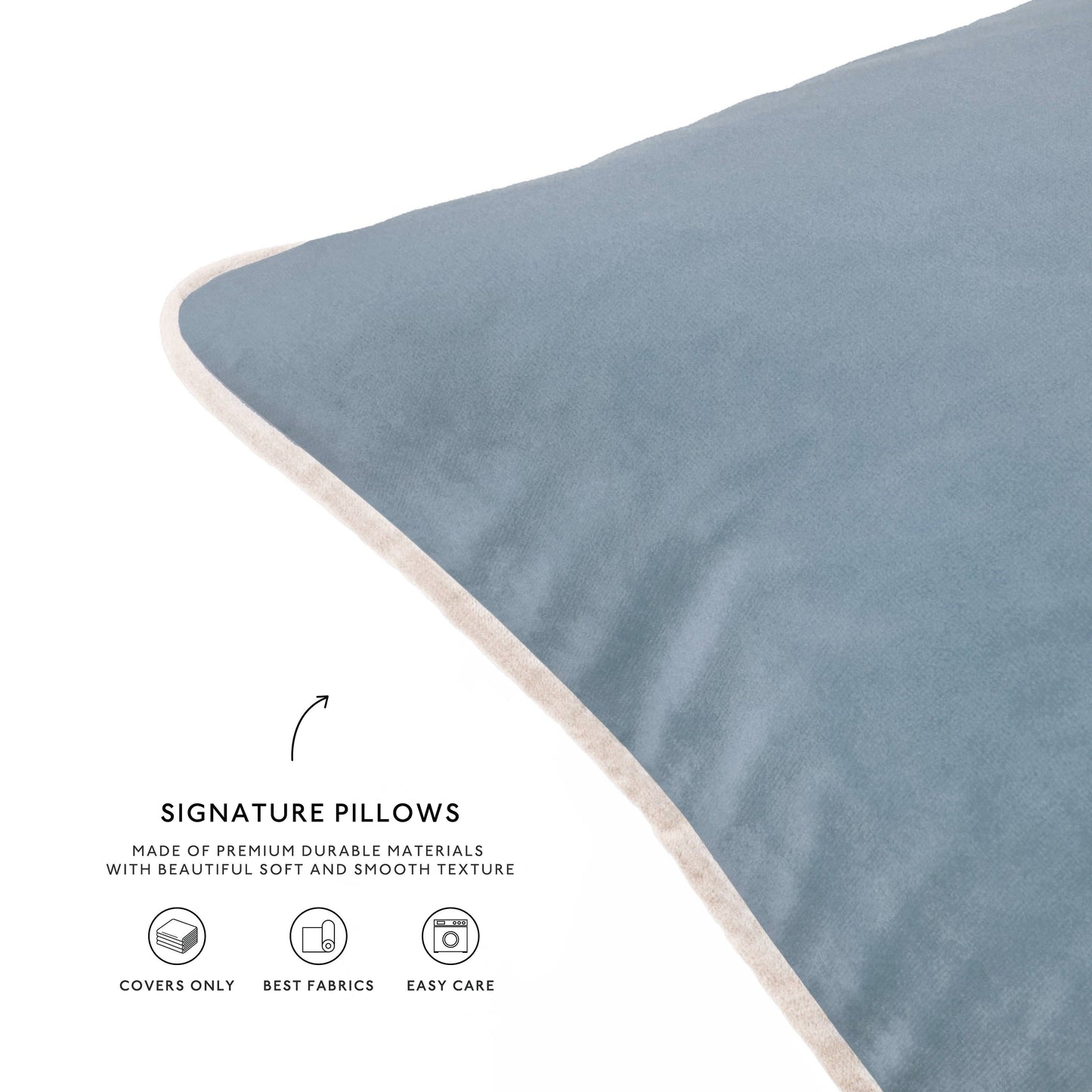 Monteverde Pillow Covers (2-Pack) - Beige/Light Blue