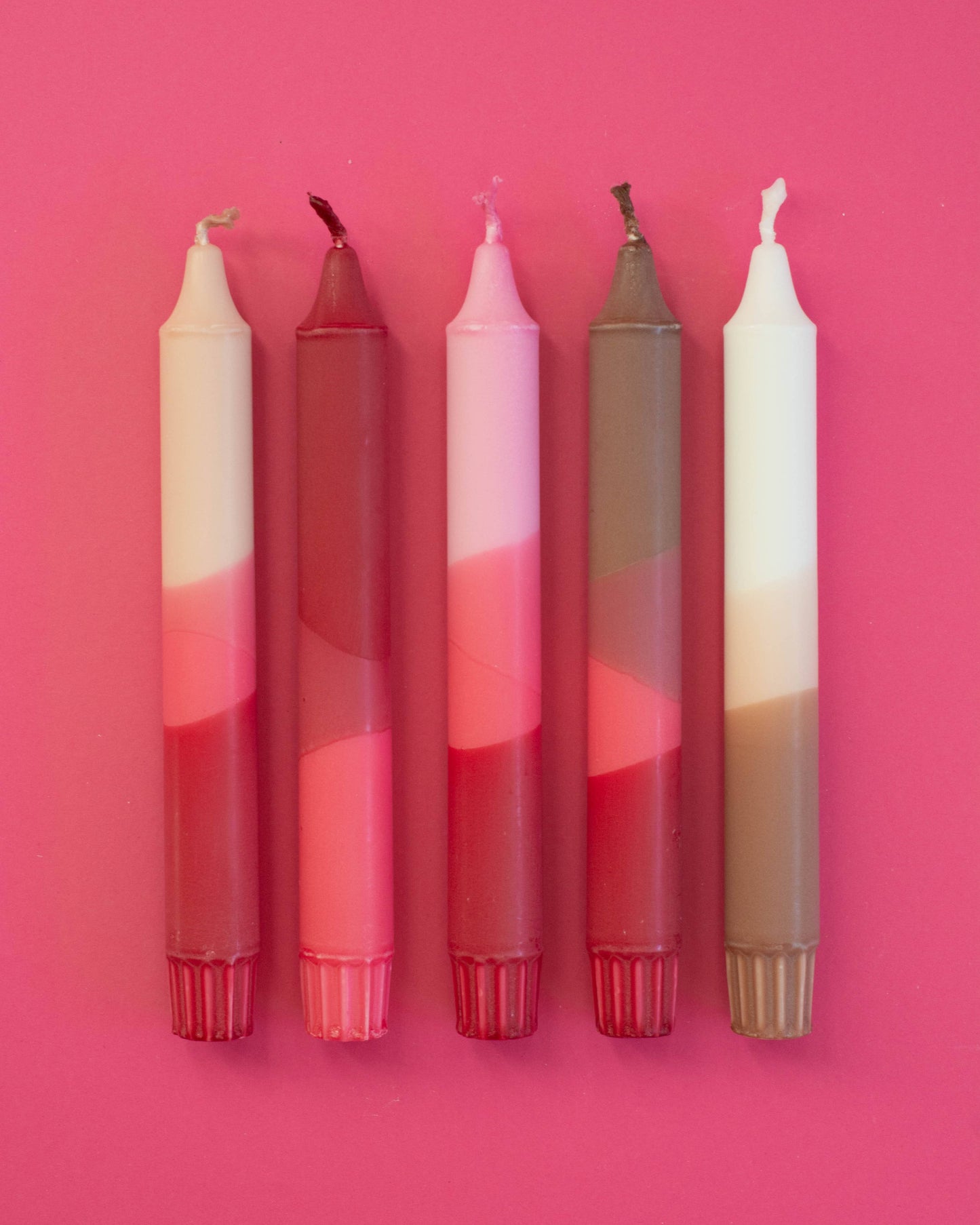 Taper candles- 5 pack/ Spring Nude Decor Strawberry Mix