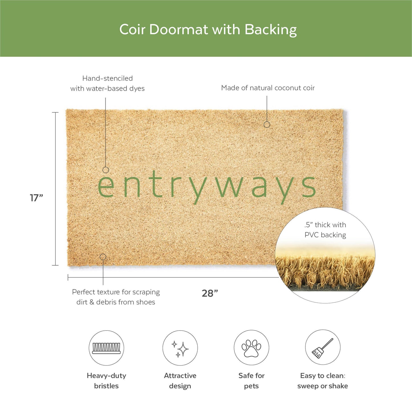 Moths Coir Doormat