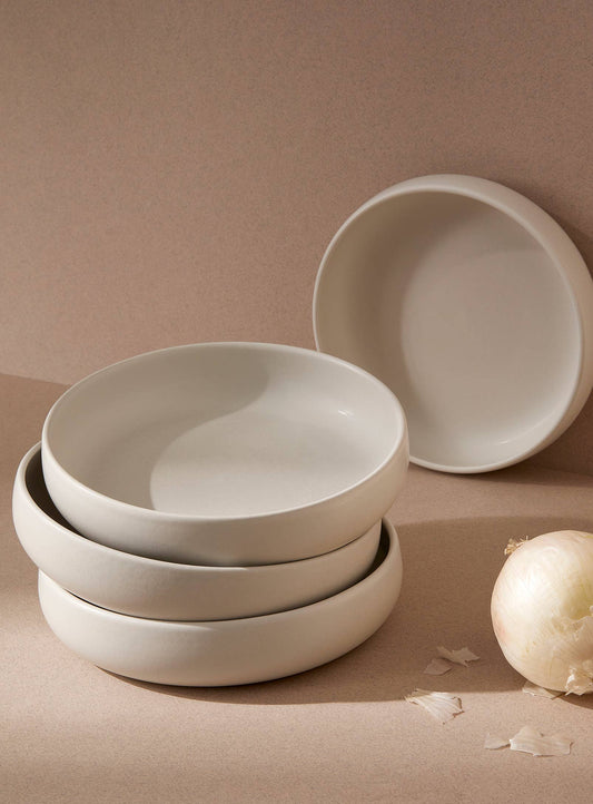 Set of 4: Stoneware Pasta/Salad Plate