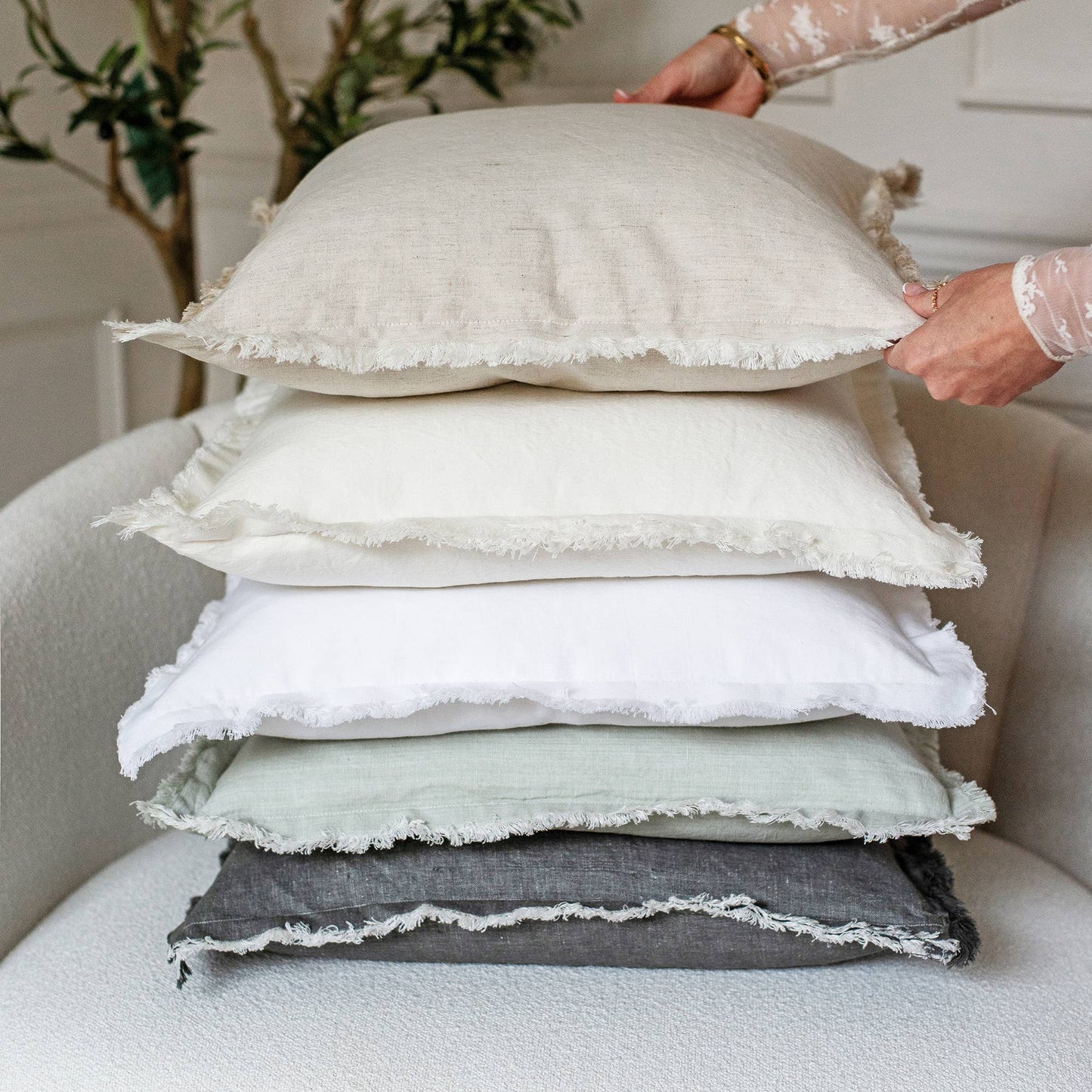 Fringe Pillow Covers – Neutral Color Palette