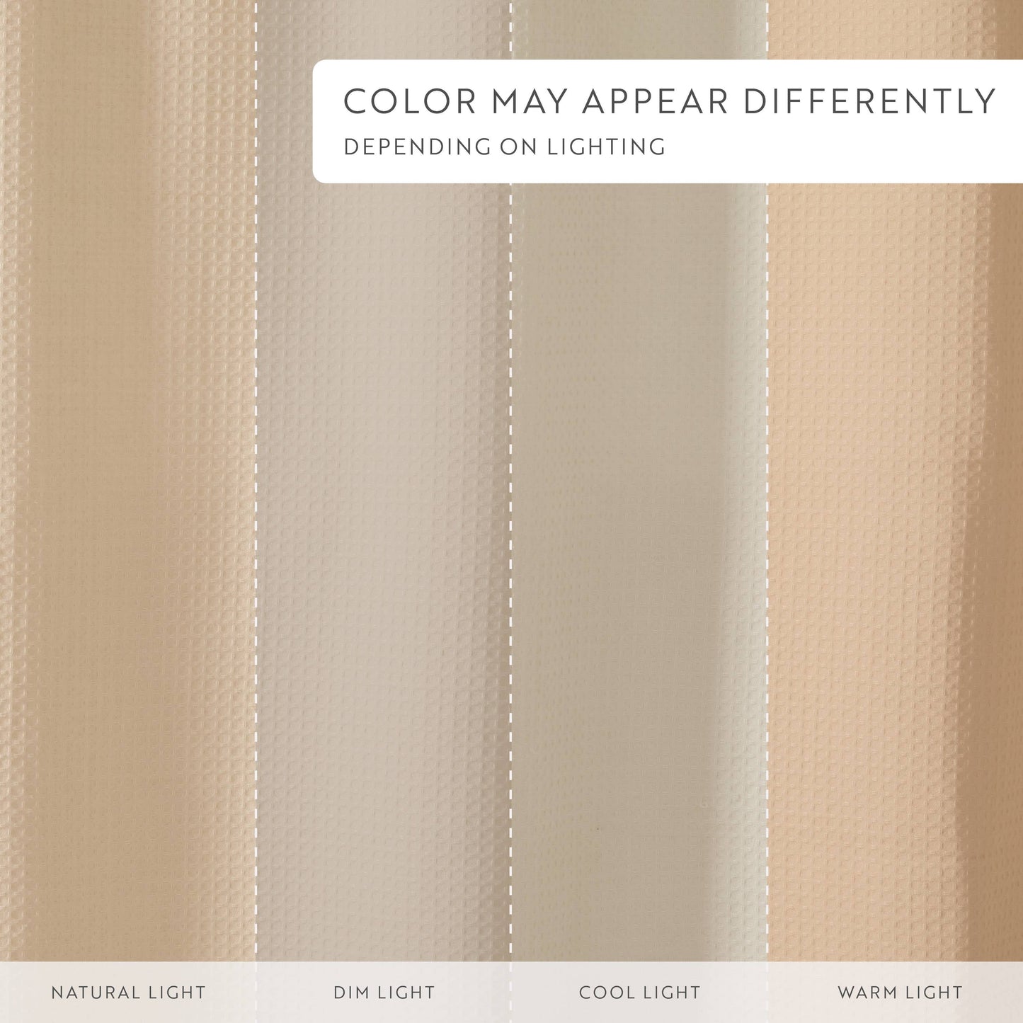 Waffle-Weave Cotton Blend Shower Curtain