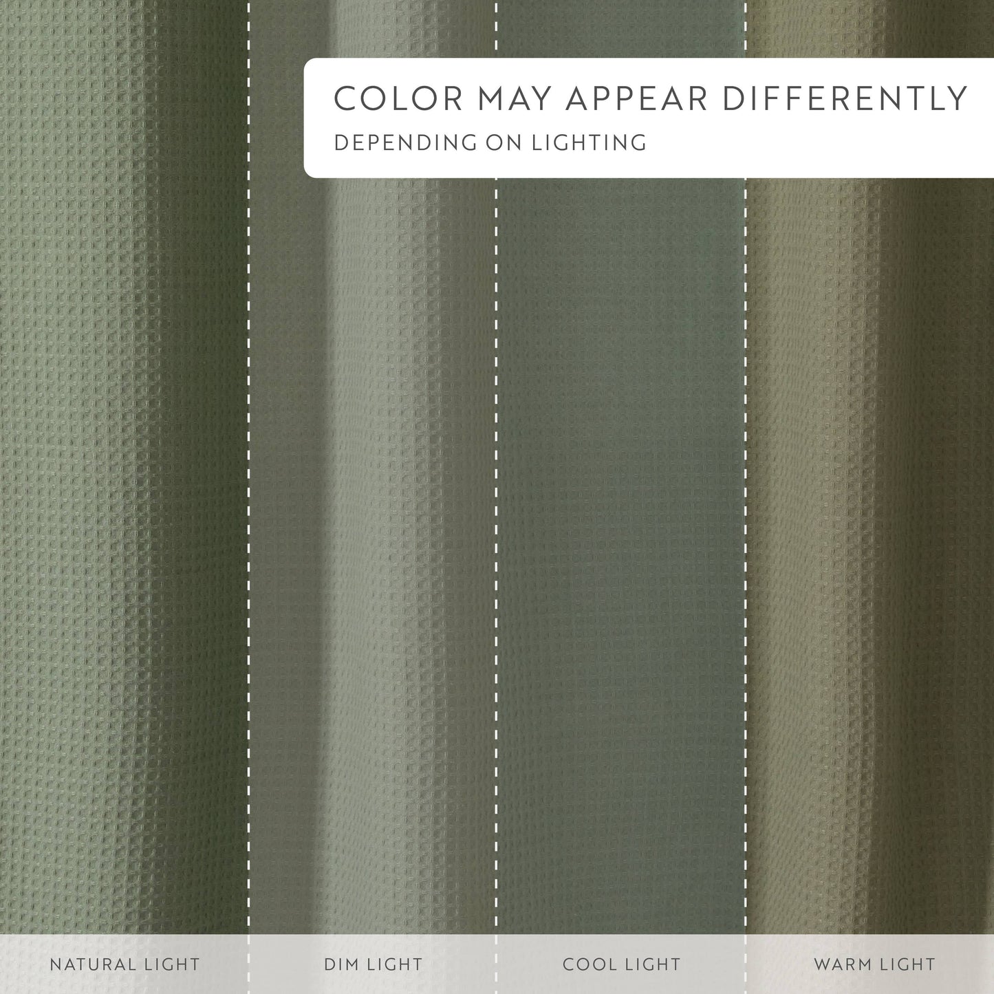 Waffle-Weave Cotton Blend Shower Curtain