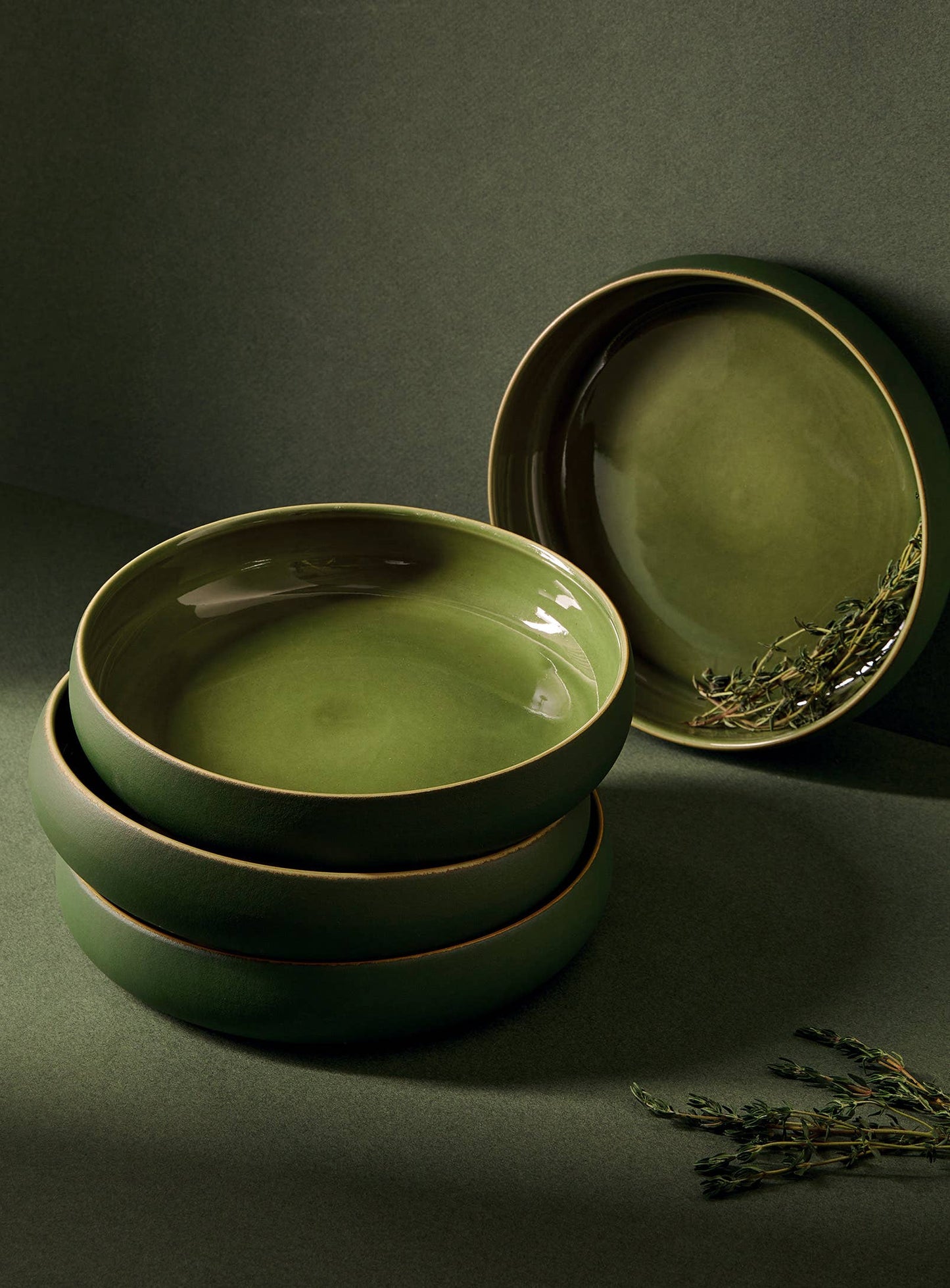 Set of 4: Stoneware Pasta/Salad Plate