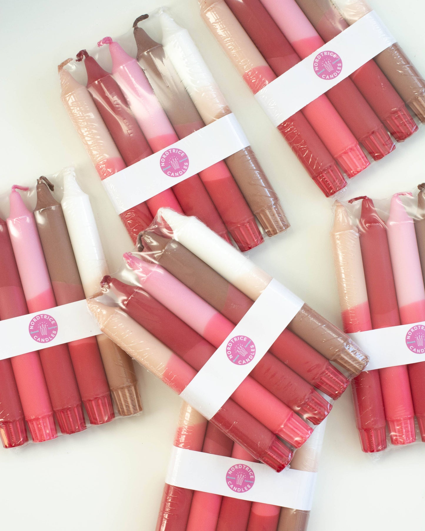 Taper candles- 5 pack/ Spring Nude Decor Strawberry Mix