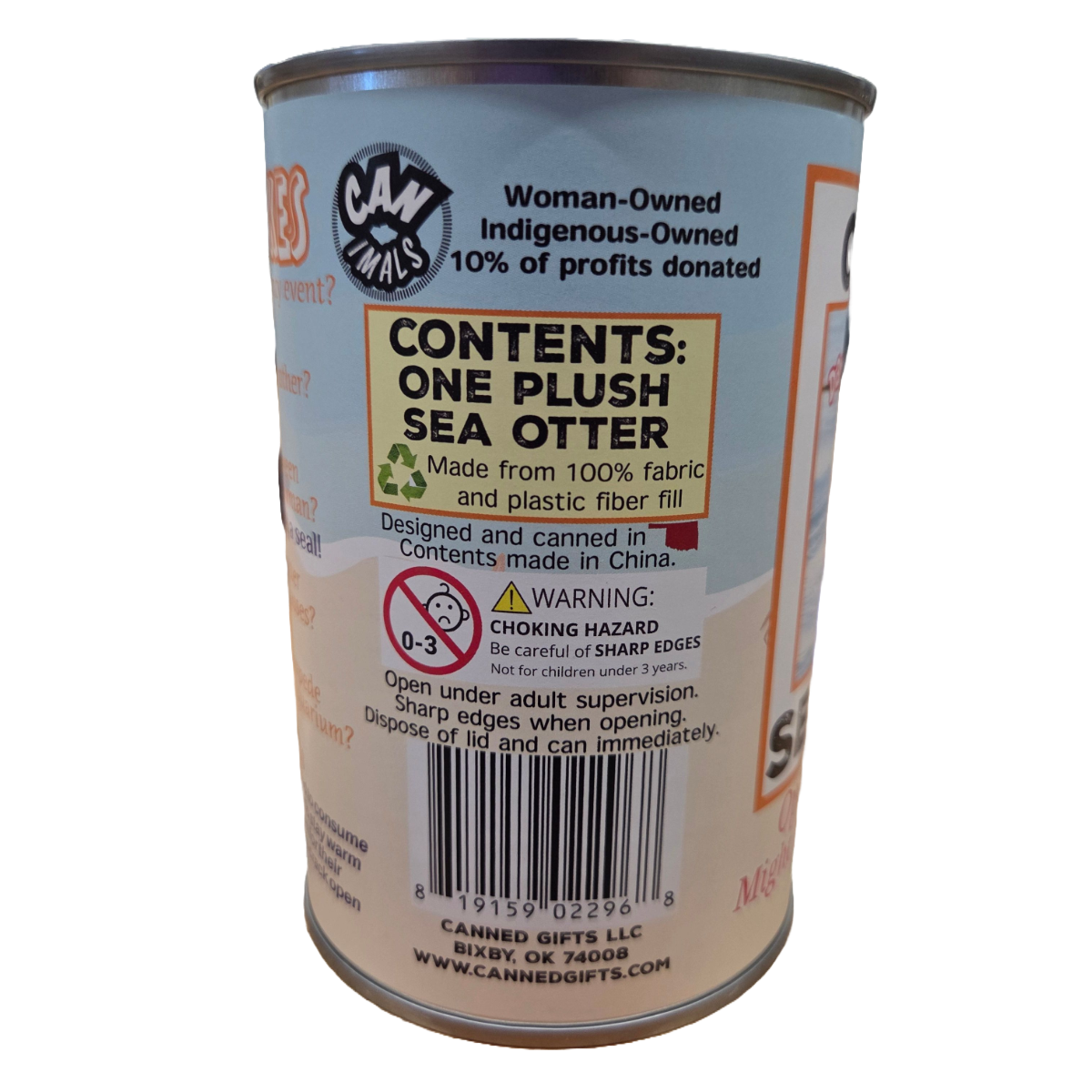 Dave the Canned Sea Otter - Eco-Friendly and Recycled Gift