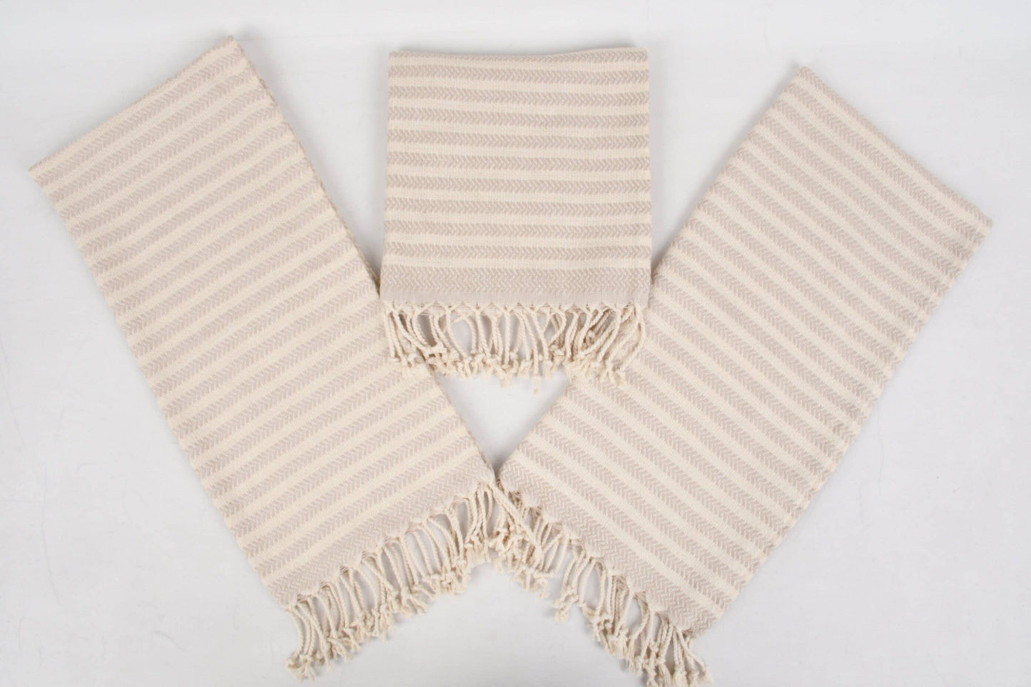 Turkish Hand Towels: Set of 2 (Gray Chevron)