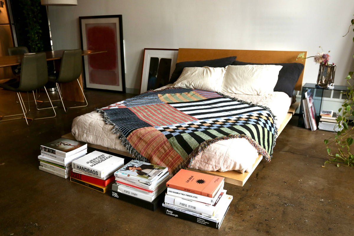 Chex Mix Checkerboard Stripe Patchwork Tapestry Blanket