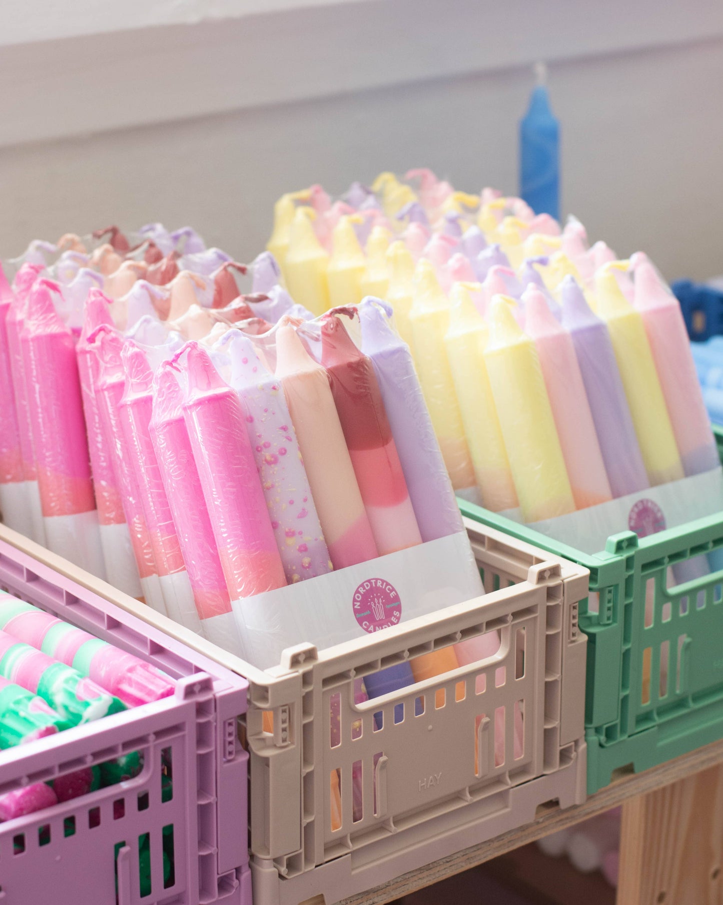 Taper candles- 5 pack/ pastel party sunset mix