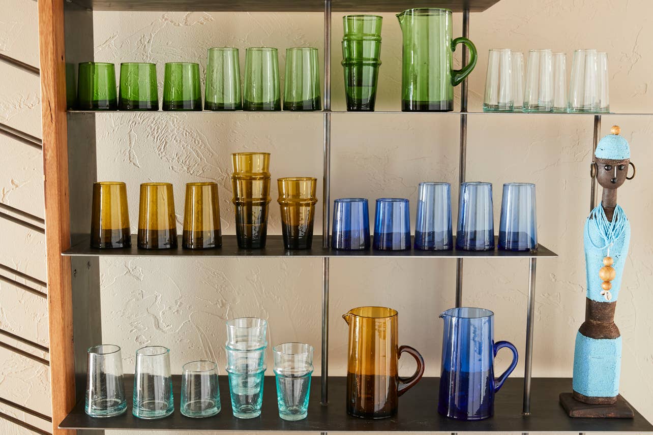 Moroccan Beldi Glassware - Amber