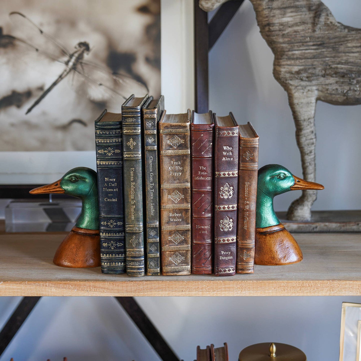 Fox Run Duck Decorative Bookend Set, Iron, 4.25”x2.9”x5.73"