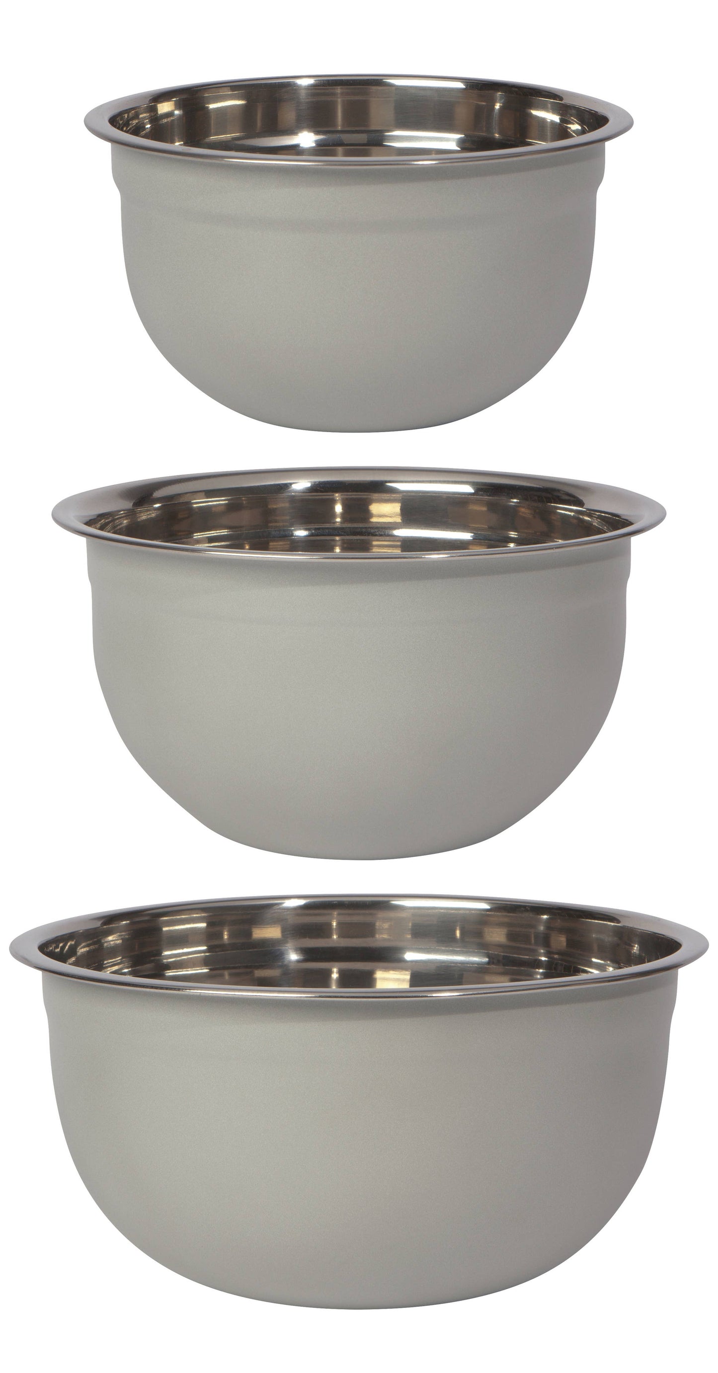 Matte Steel Fog Gray Mixing Bowls Set of 3