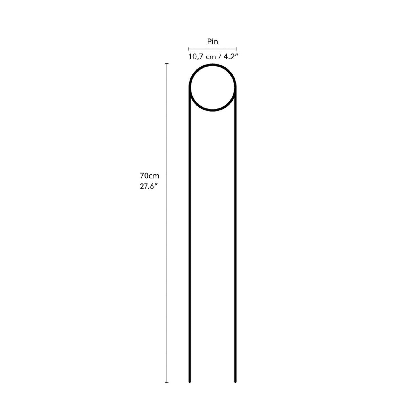 Golden plant stake from metal - Pin