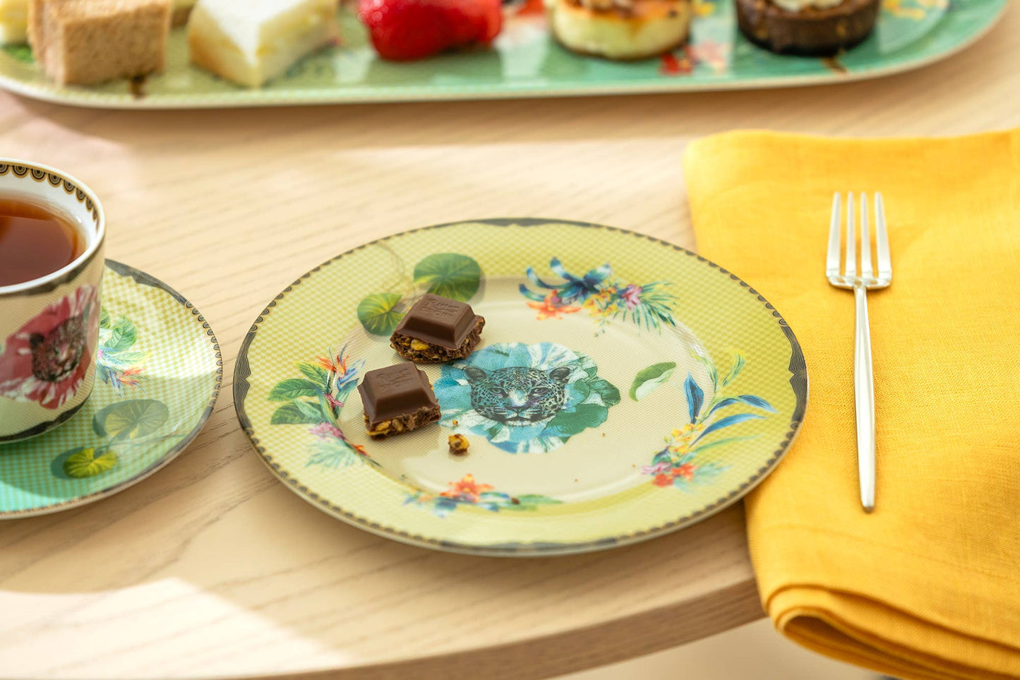 Summer Savanna Leopard Porcelain Dessert Plate Set of 2