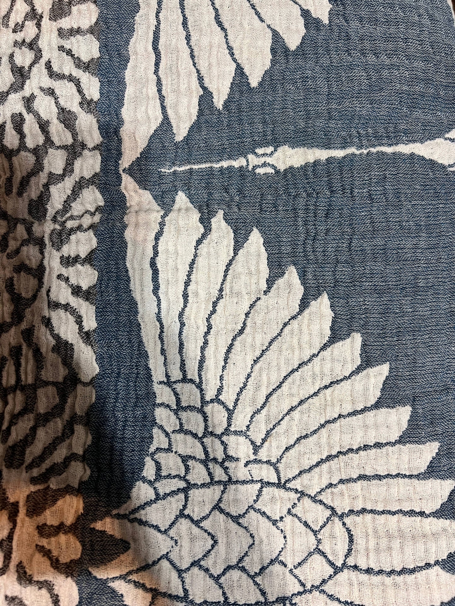 Crane Muslin Bed Blanket/King/Seaport Blue