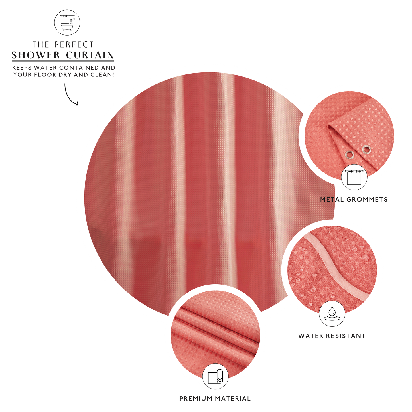 Anemona Shower Curtain (Light Coral/Coral)