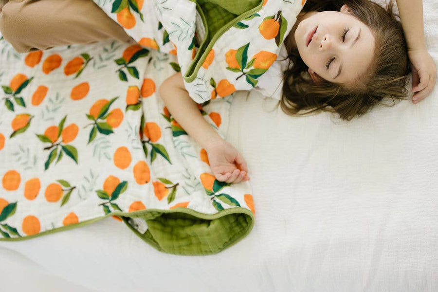 Large Clementine Print Throw Blanket