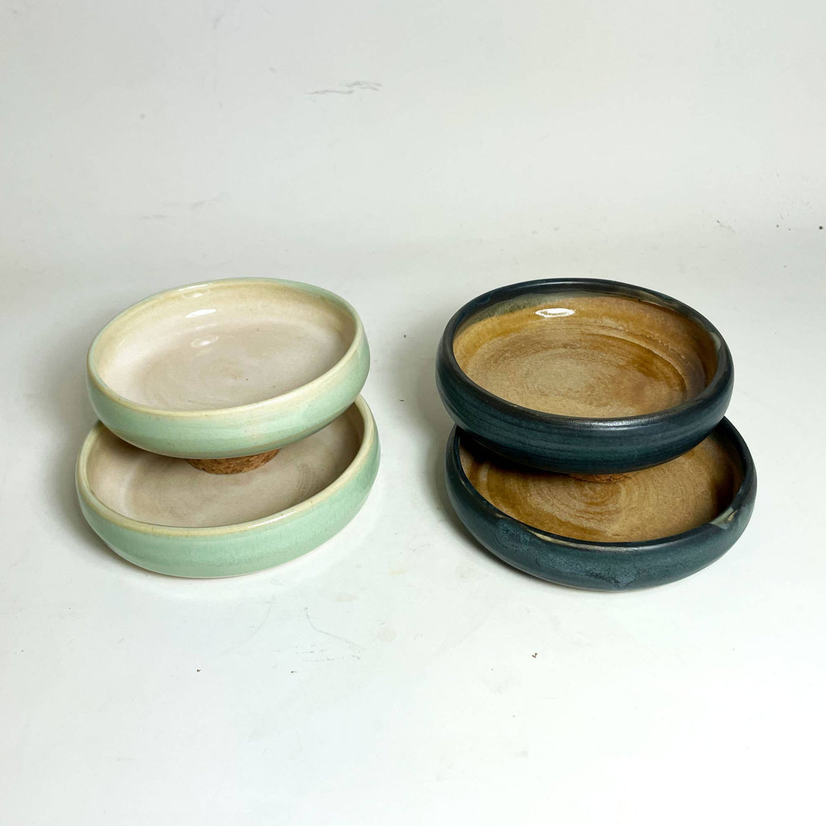 Set of 2: Ceramic Pinch Bowls | Cooking Prep Saucers | Sauce Dishes