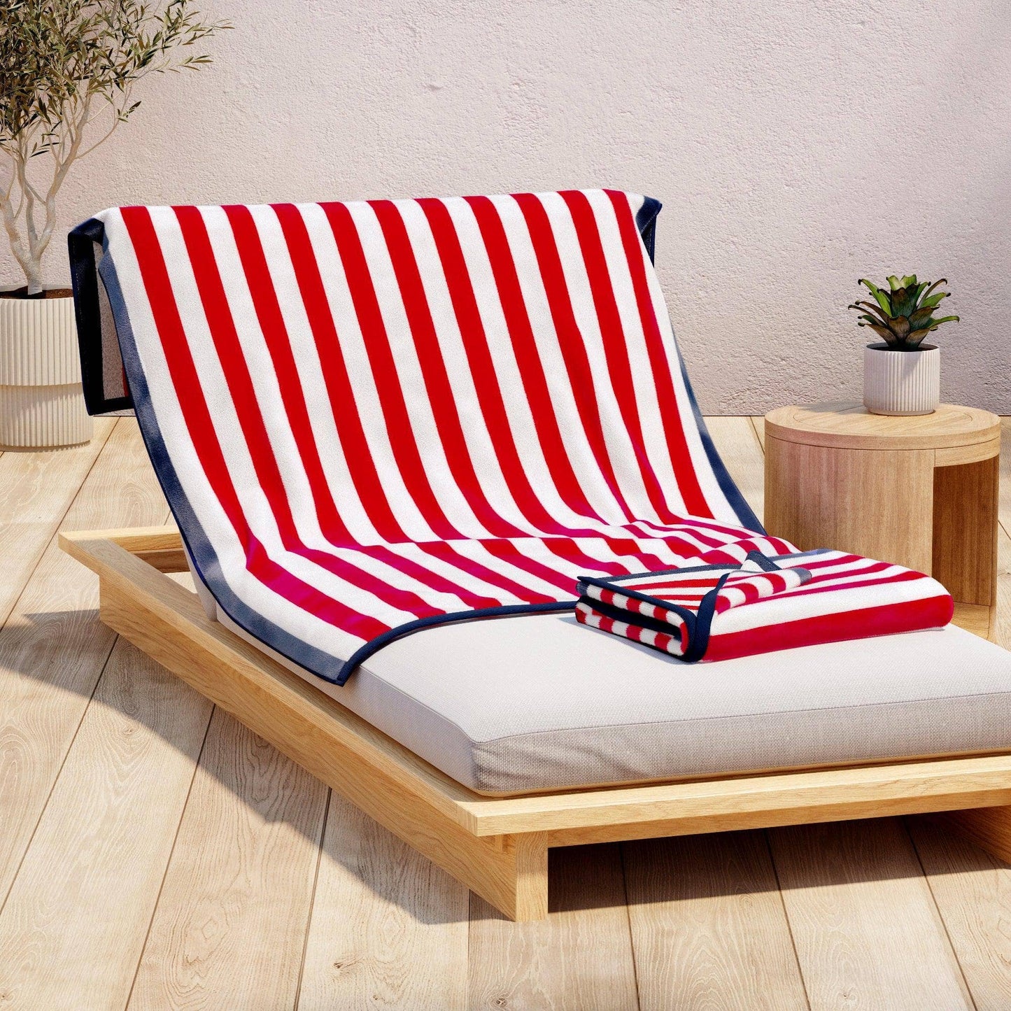Oversized Striped Beach Towels - 100% Cotton, 2pk
