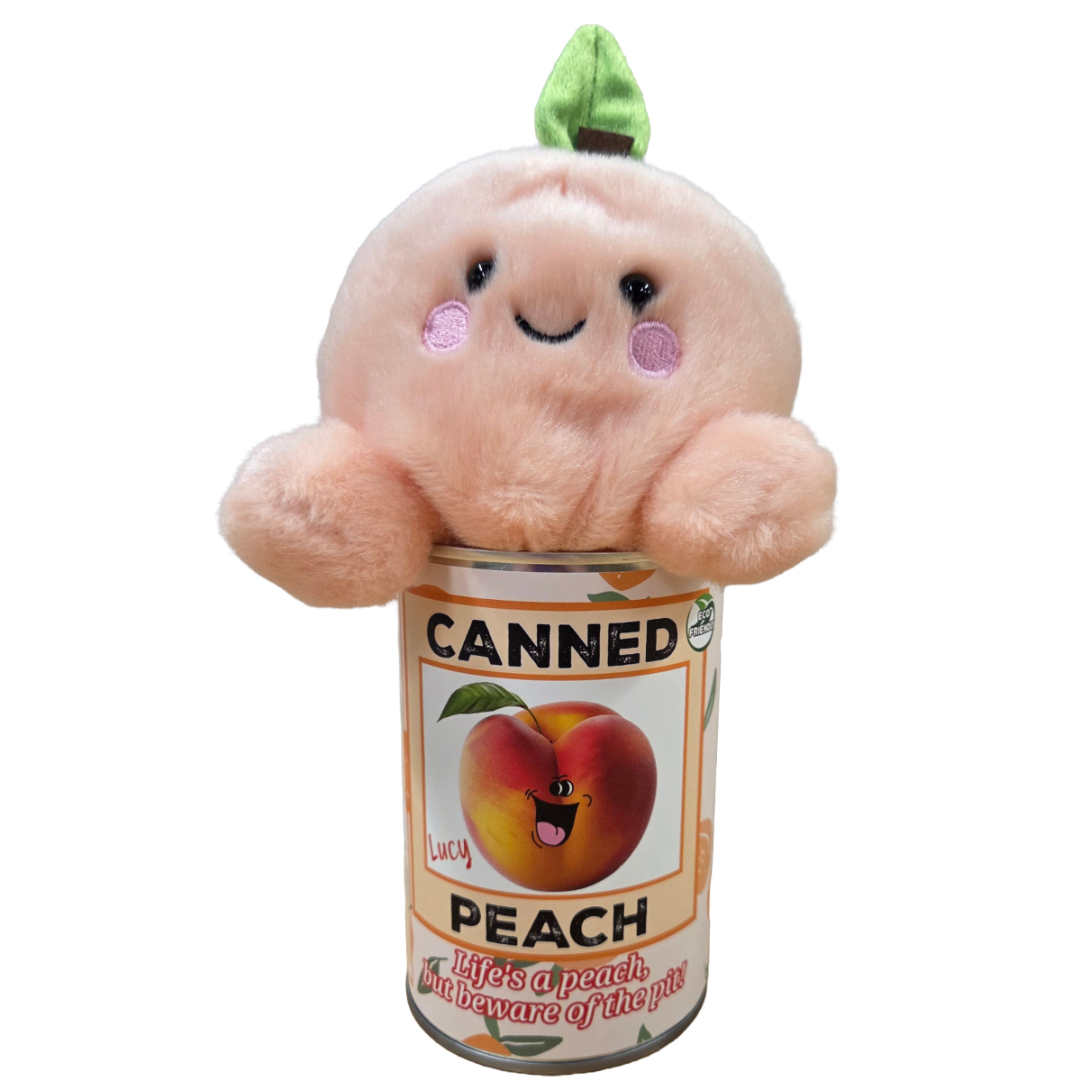 Lucy the Canned Peach - Eco-Friendly Plush in Can w/Jokes