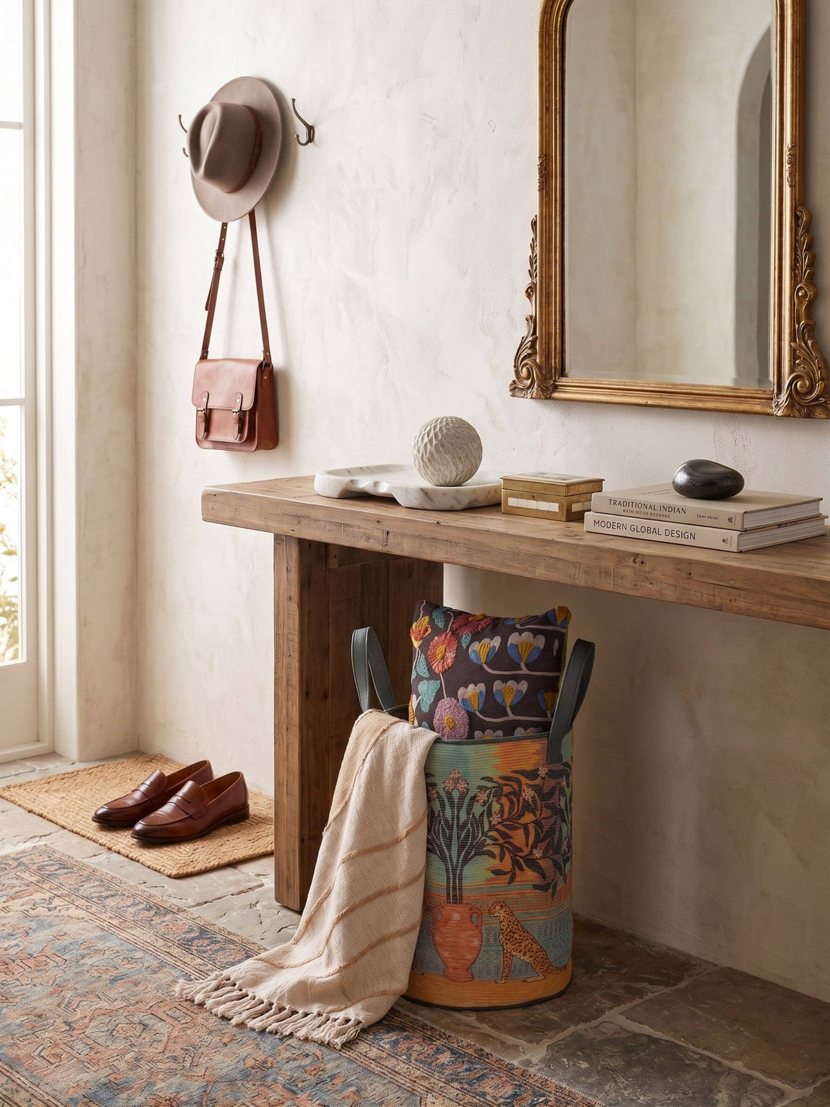 Zaria Floral Canvas Basket
