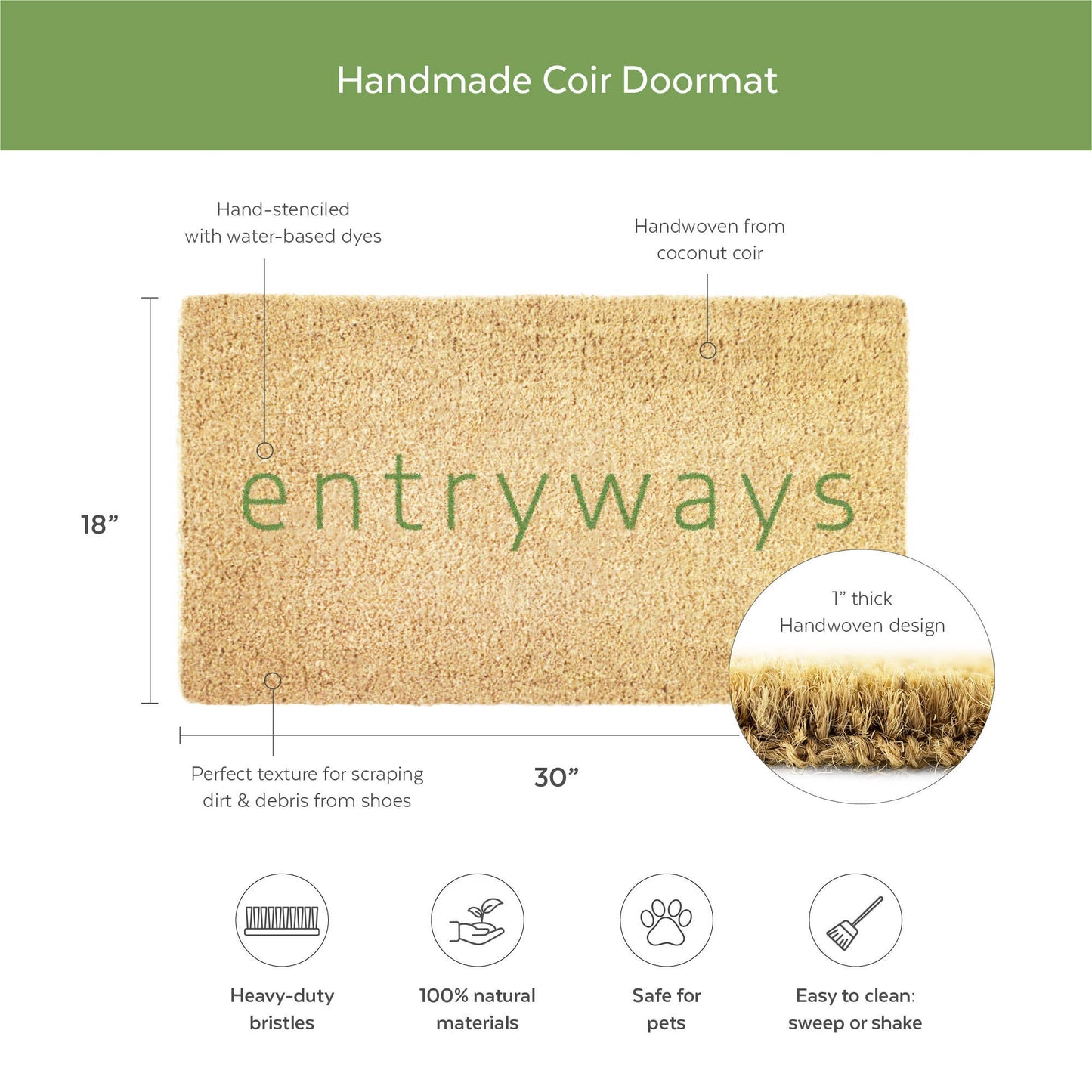 Lemons Handwoven Coconut Fiber Doormat