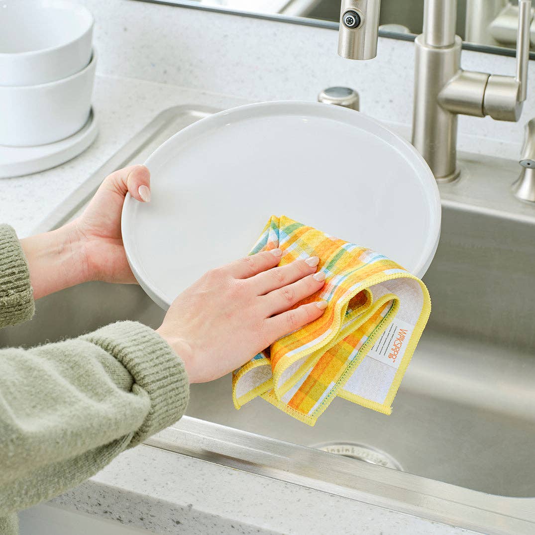 Lemon Plaid Microfiber Towel Set, All Surface Cleaning Cloth