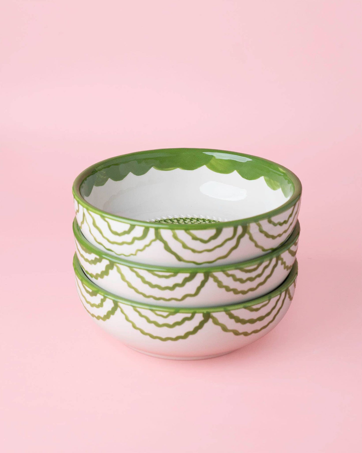 Vintage Pottery Grater Bowl – Green and White / ROOTS