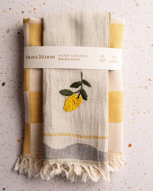 Lemon - Hand Stitched Kitchen Towel