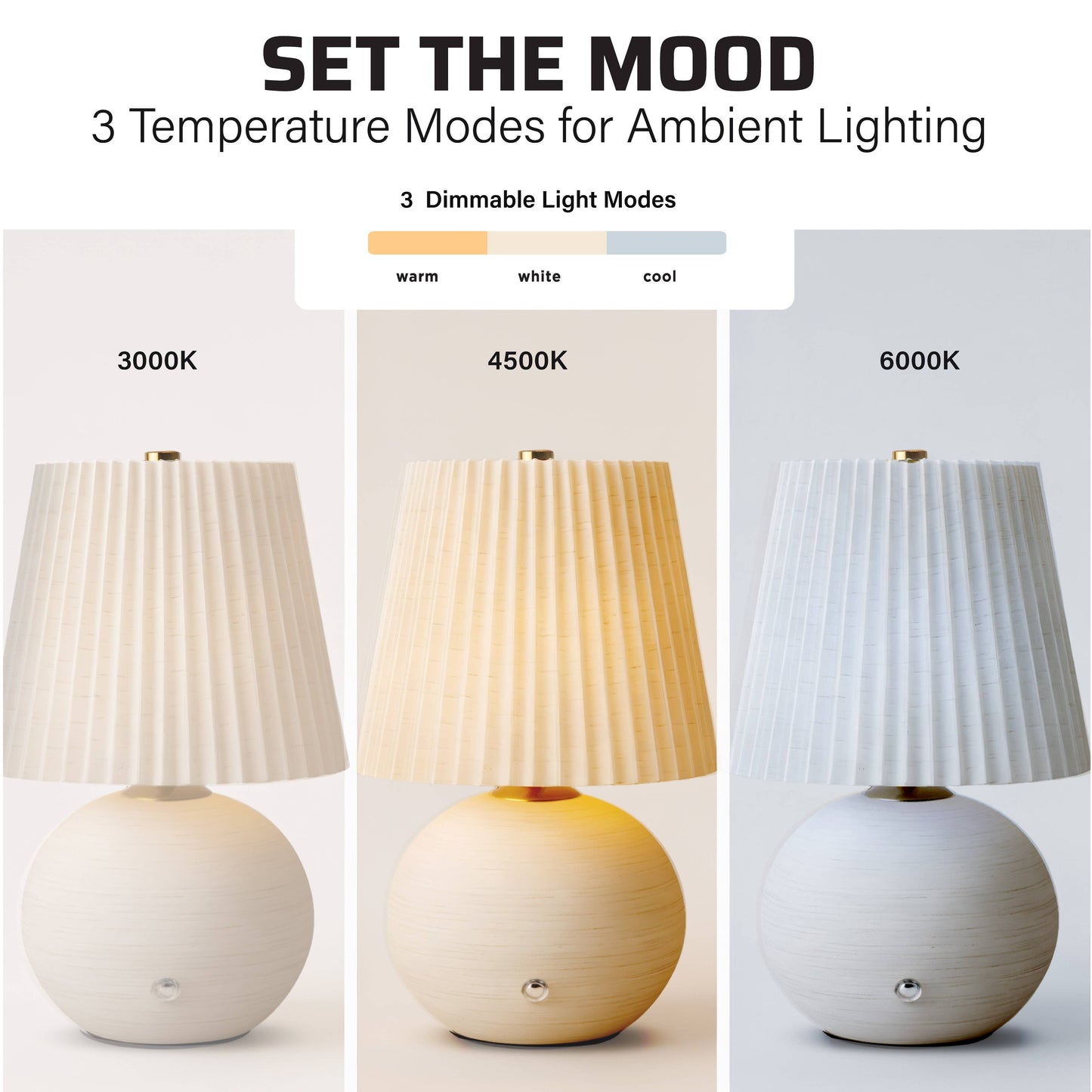 Rechargeable Ceramic Luna Table Lamp