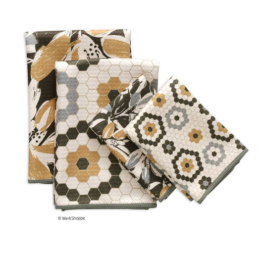 Leaf Tiles All Purpose Microfiber Towel Set, Quick Drying