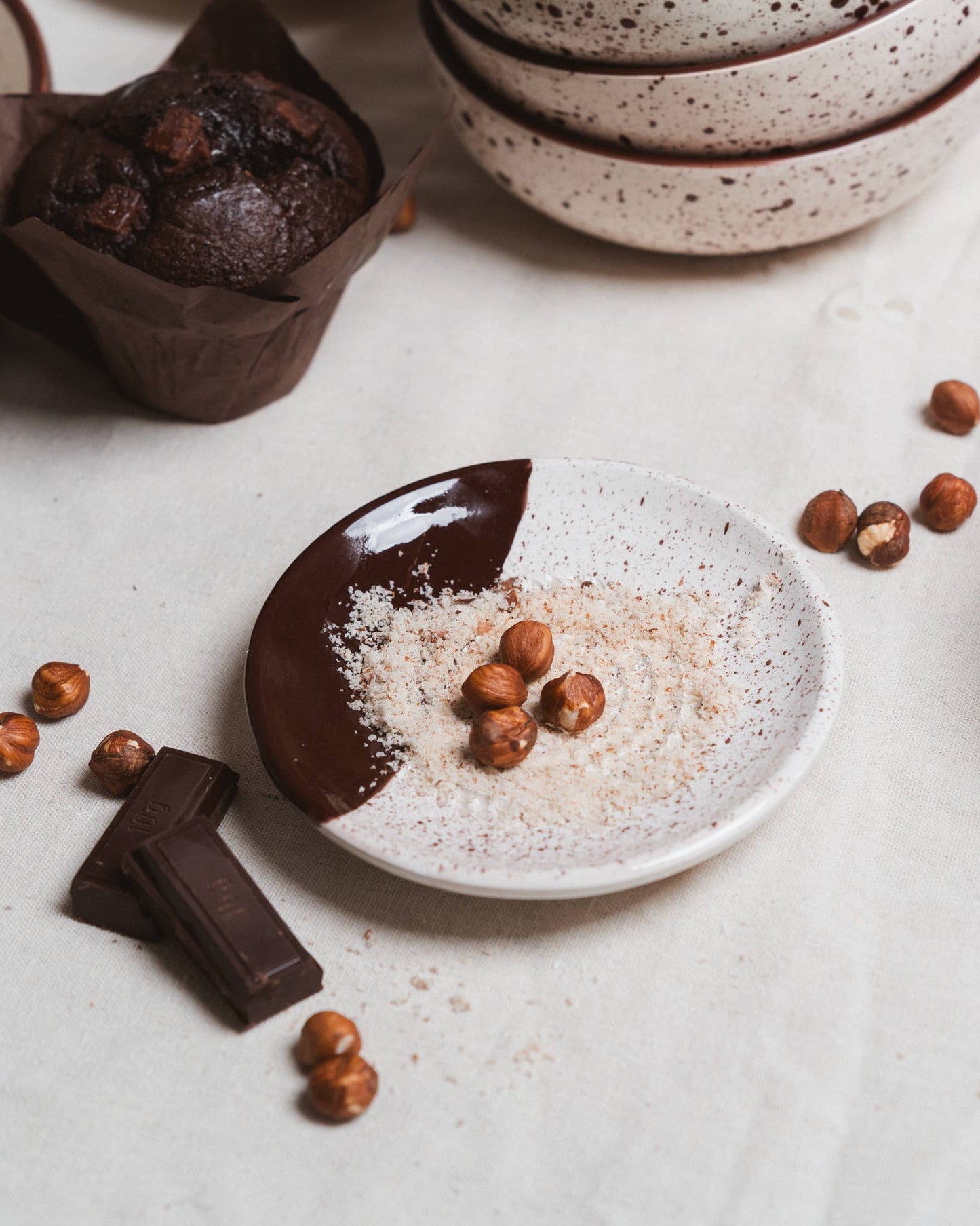 Small Ceramic Garlic Grater Plate - Gift Ready - Brownie