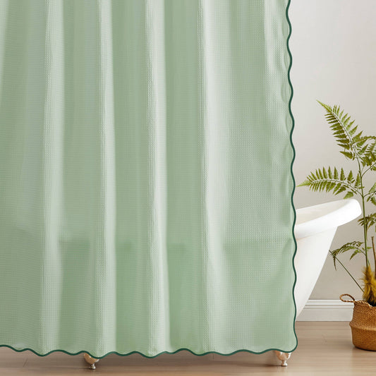 Anemona Shower Curtain (Dark Green/Light Sage)