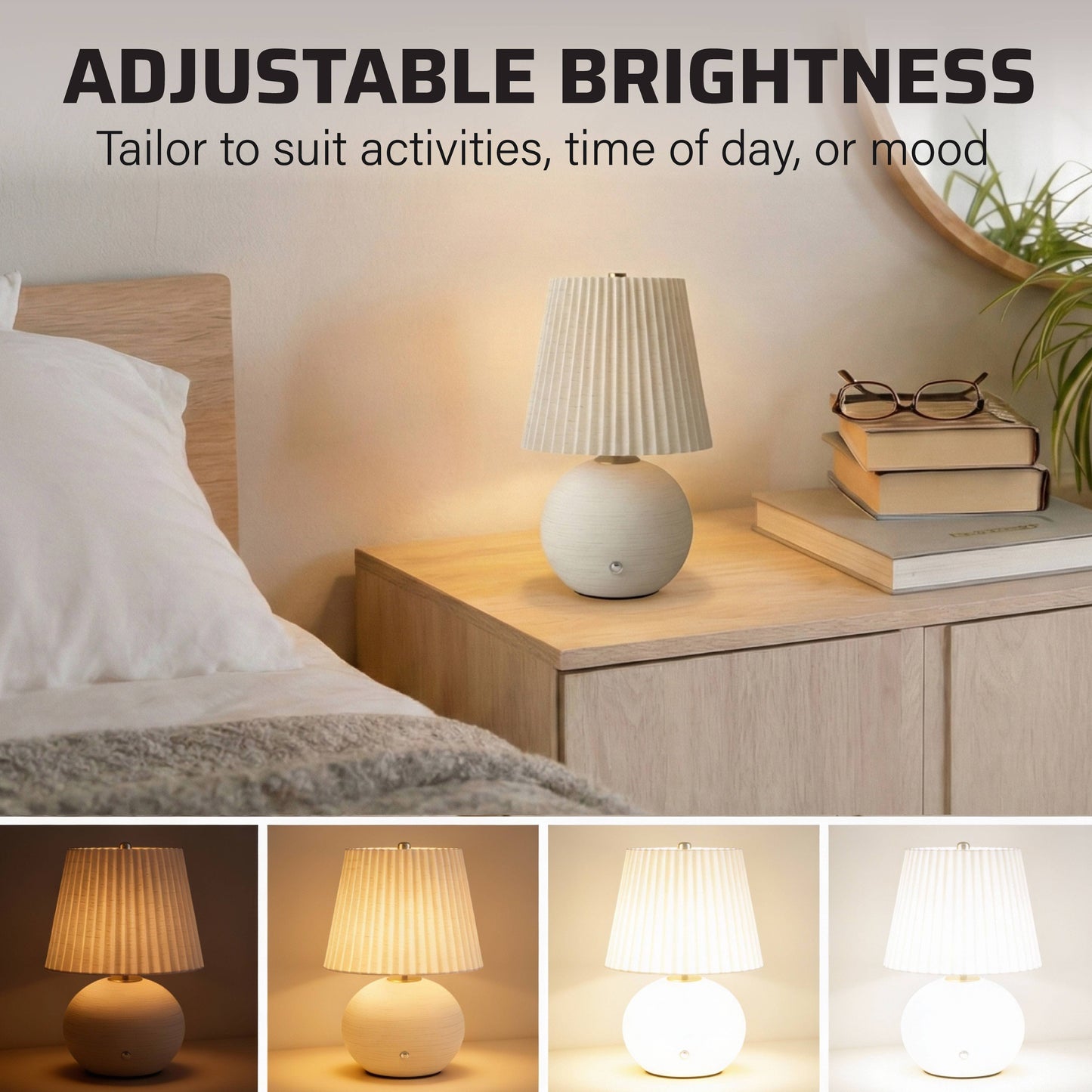 Rechargeable Ceramic Luna Table Lamp